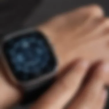 Health Monitoring Features of Smartwatches Close-up of a smartwatch displaying health metrics