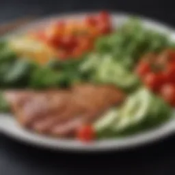 A vibrant plate of fresh vegetables and lean proteins showcasing a balanced meal
