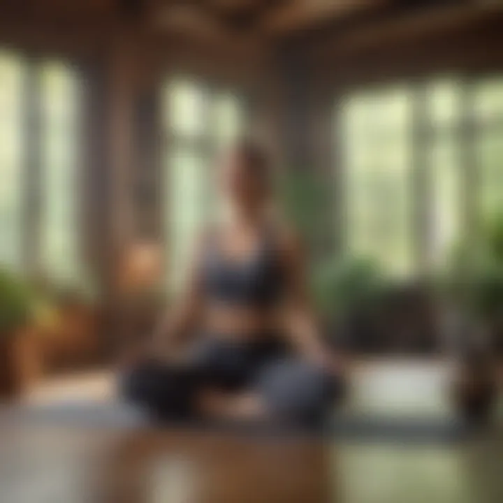 A serene individual practicing yoga in a tranquil setting to convey mental well-being