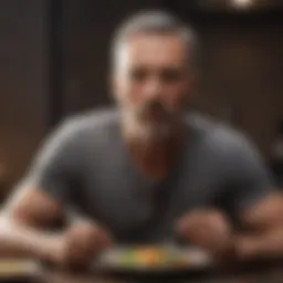 Mature man engaged in mindful eating