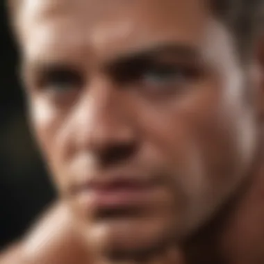 Dedicated Training Focus Focused determination in a bodybuilder's eyes during training