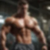 Sculpted physique of a bodybuilder in motion