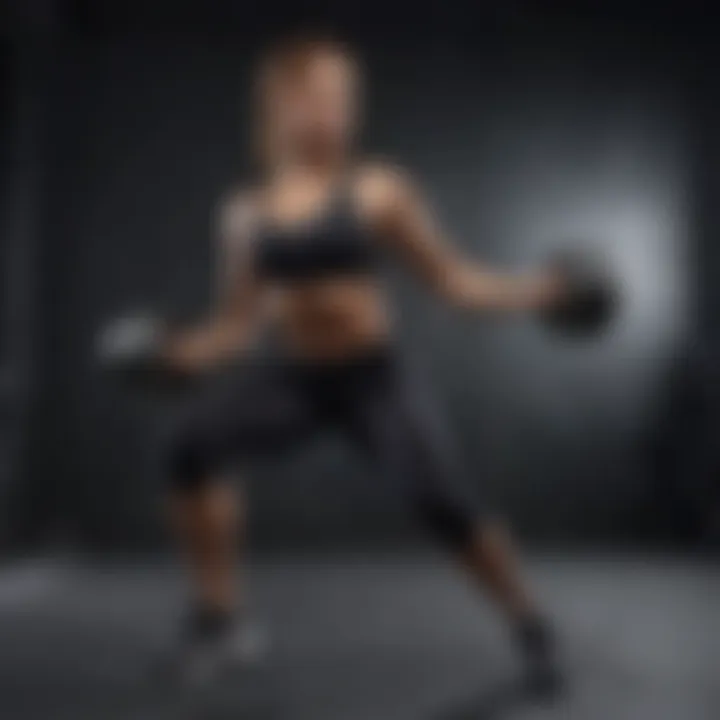 Woman executing a dumbbell lunge