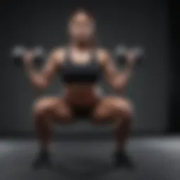 Athlete performing a dumbbell squat