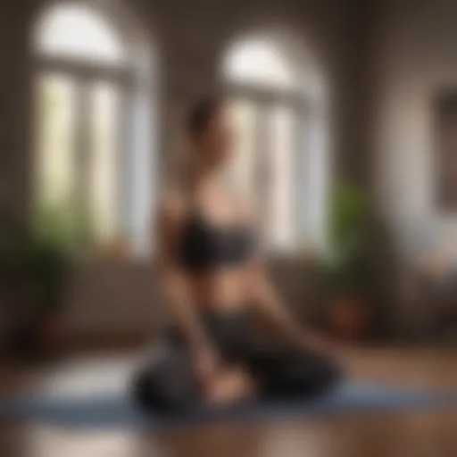 Woman doing yoga in a room