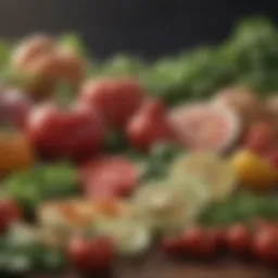 Fresh produce assortment for diet planning
