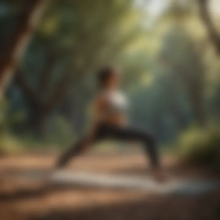 A person practicing yoga in a serene natural setting