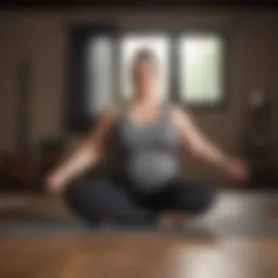 Overweight individual doing yoga