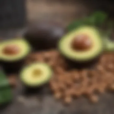 Avocado and nuts assortment