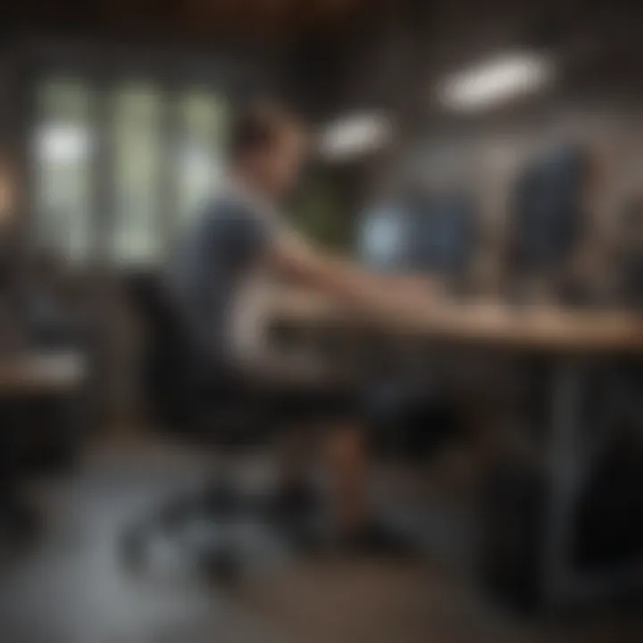 Visual representation of ergonomic workplace setup
