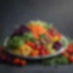 A plate filled with colorful vegetables and fruits