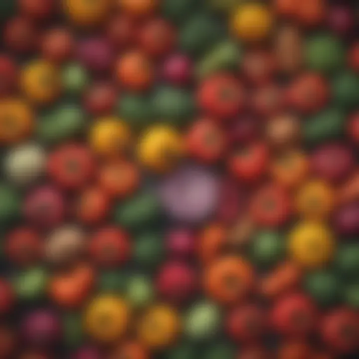 Colorful array of low-carb vegetables