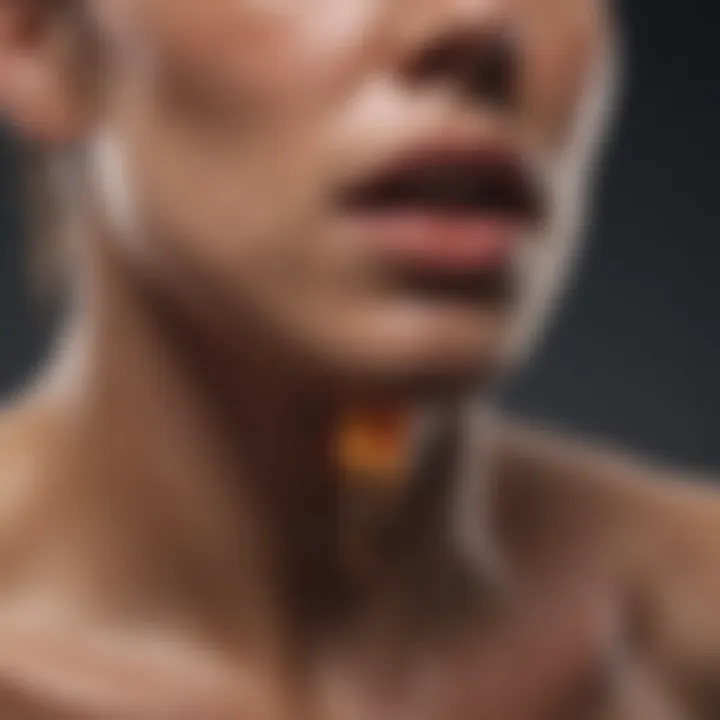 Visual representation of environmental factors affecting throat health