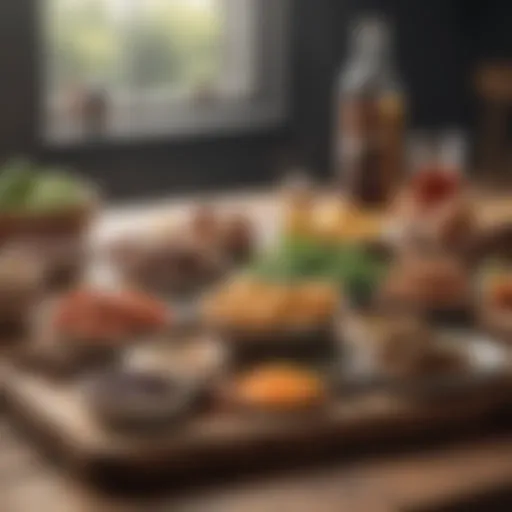 Variety of keto-friendly foods on a wooden table