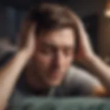 Illustration depicting a person experiencing a headache during sleep