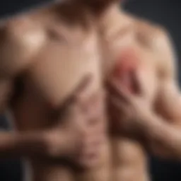 Illustration depicting the location of chest pain on the right side