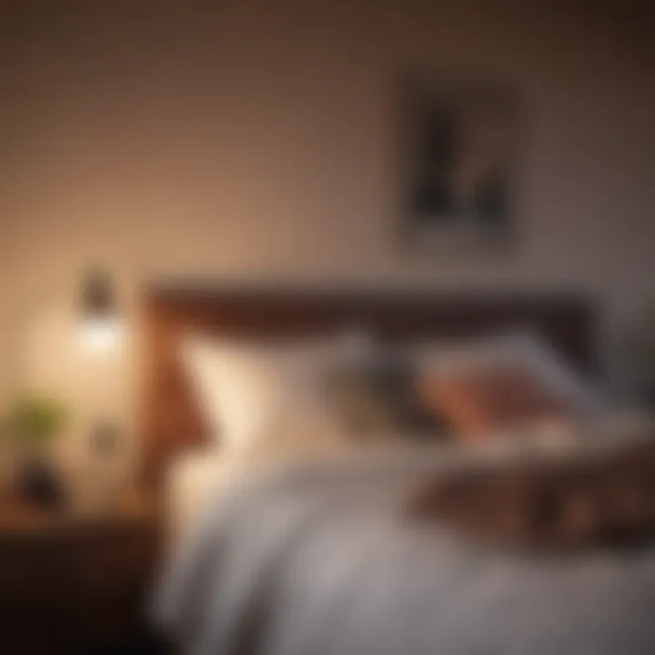 A cozy bedroom with soft lighting, conveying the importance of restorative sleep.