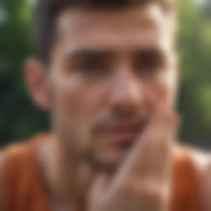 A close-up of an individual engaging in mindfulness practices