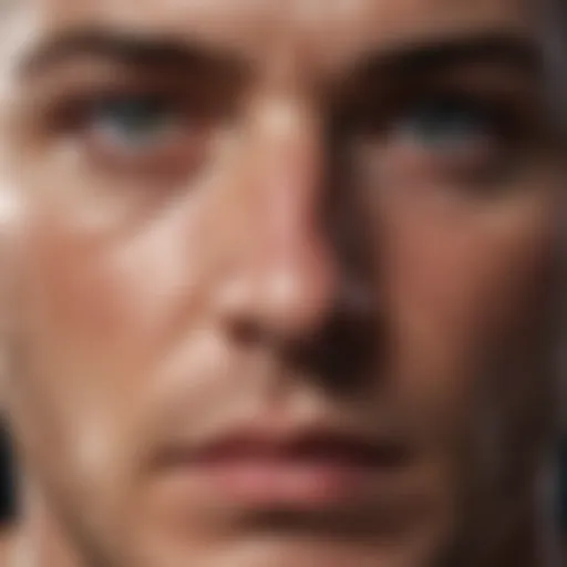 A close-up of a sweaty forehead illustrating sudden sweating.