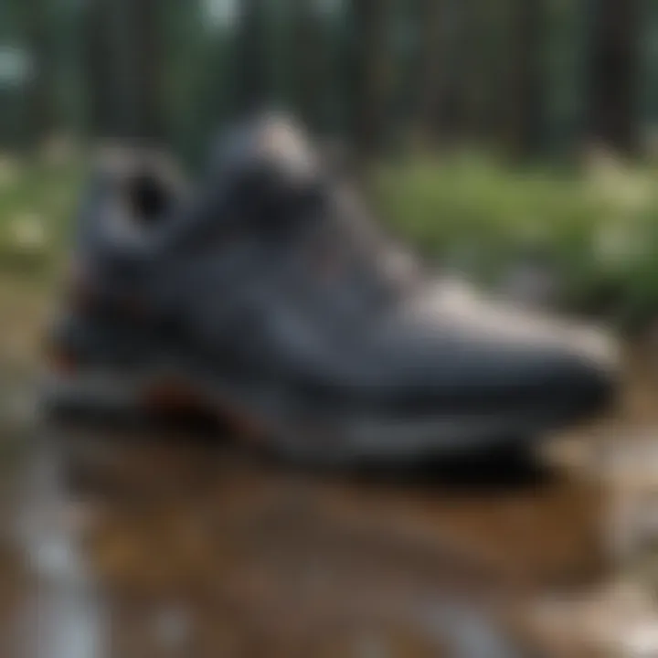 User testing ASICS walking shoes on a variety of terrains