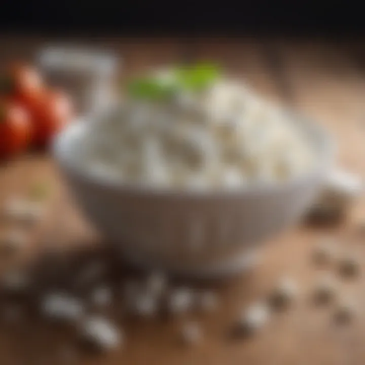 Different varieties of cottage cheese