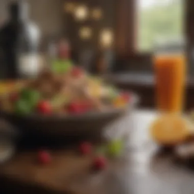 Nourishment for the Fitness-Oriented Mindset A balanced meal arrangement showcasing nutritious foods that promote a healthy lifestyle.