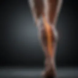 Illustration of leg numbness with neural pathways highlighted