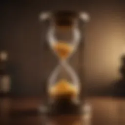 Golden Hourglass representing time and fasting for weight loss