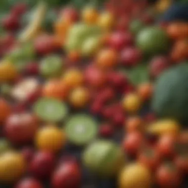 A vibrant array of fresh fruits and vegetables