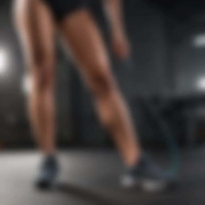A set of resistance bands used in leg toning exercises