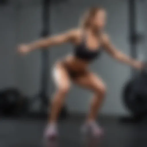 A woman performing a challenging single-leg squat