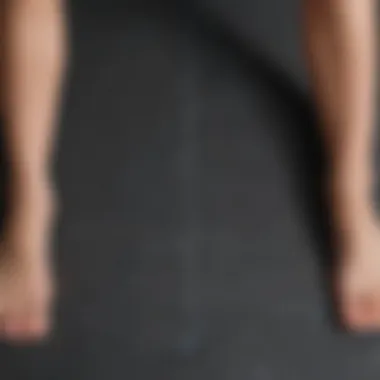 Revitalize Your Legs with Yoga Mat Stretches An overhead view of a yoga mat for leg stretching routine