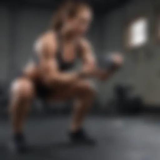 Dumbbell squat showcasing proper form