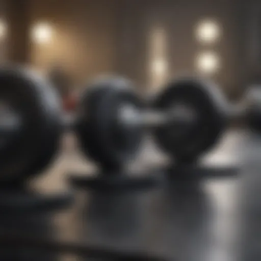 Adjustable dumbbell plates arranged in a sleek and modern setting