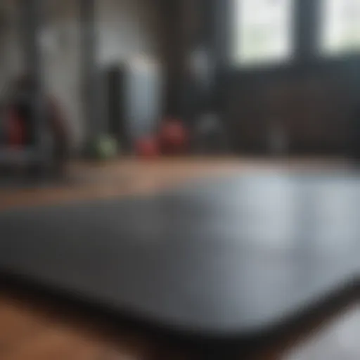 Vinyl gym mat promoting stability and balance