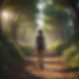 Woman walking on a scenic trail