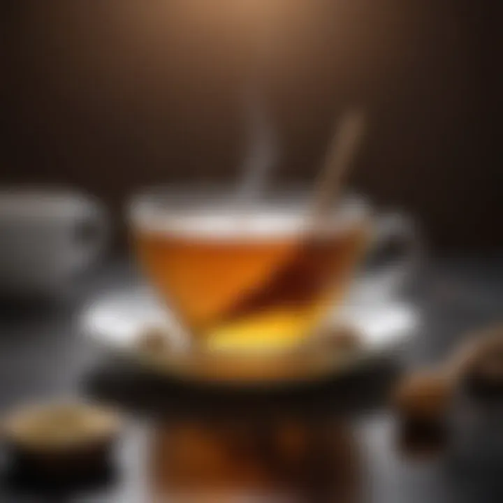 Warm tea with honey for throat soothing