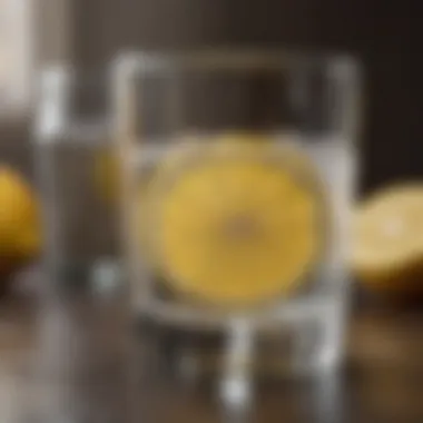 Glass of water with lemon slice for hydration during fasting