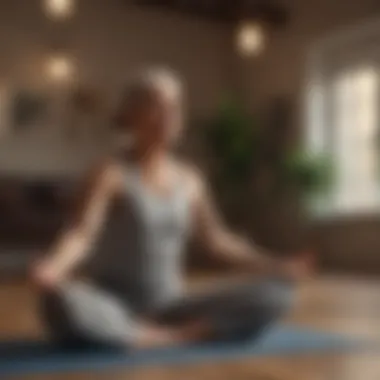 Elderly person practicing yoga for weight loss