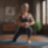 Mature woman practicing yoga for weight loss