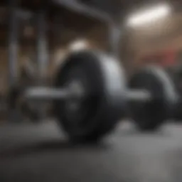 Barbell training setup showcasing strength-focused equipment