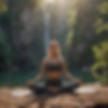 Yoga practitioner in serene nature setting